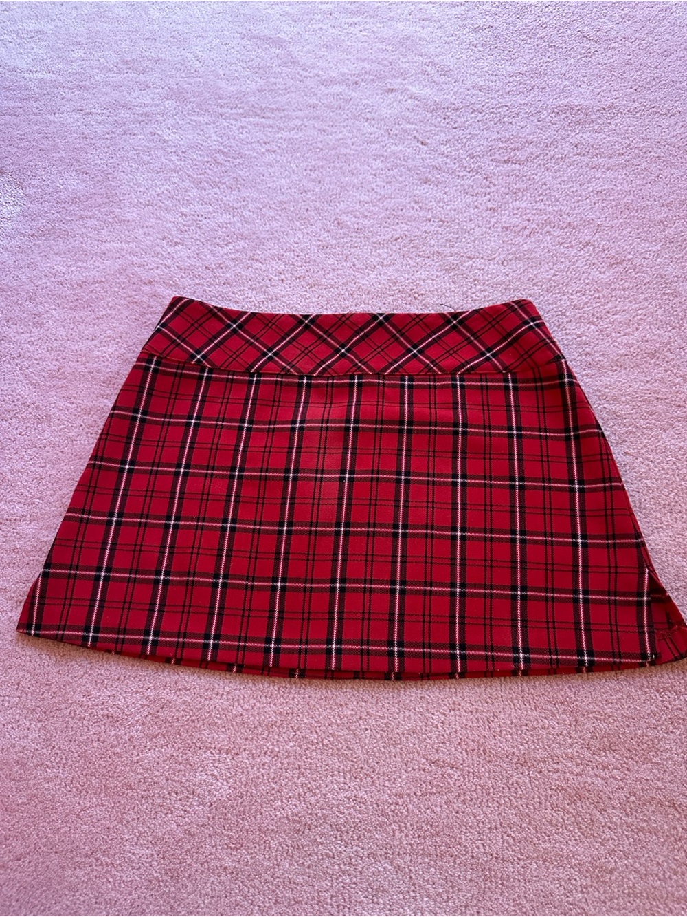 Vintage LBH Red Tartan Plaid Mini Skirt Size 6